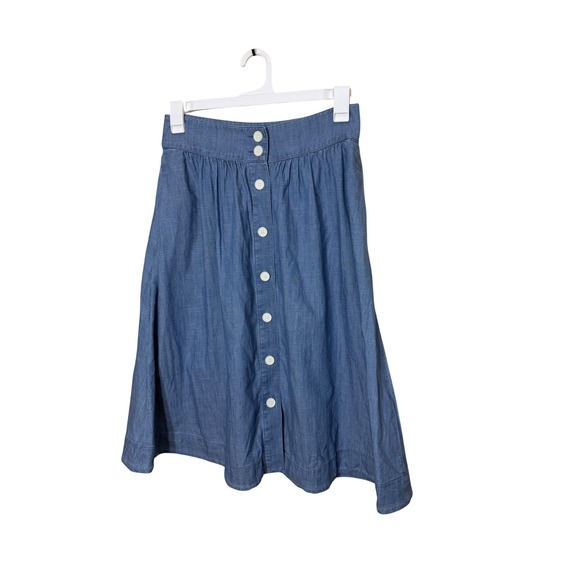 Talbots Dresses & Skirts - Talbots Womens Denim Button Front Midi Skirt Blue Size 6